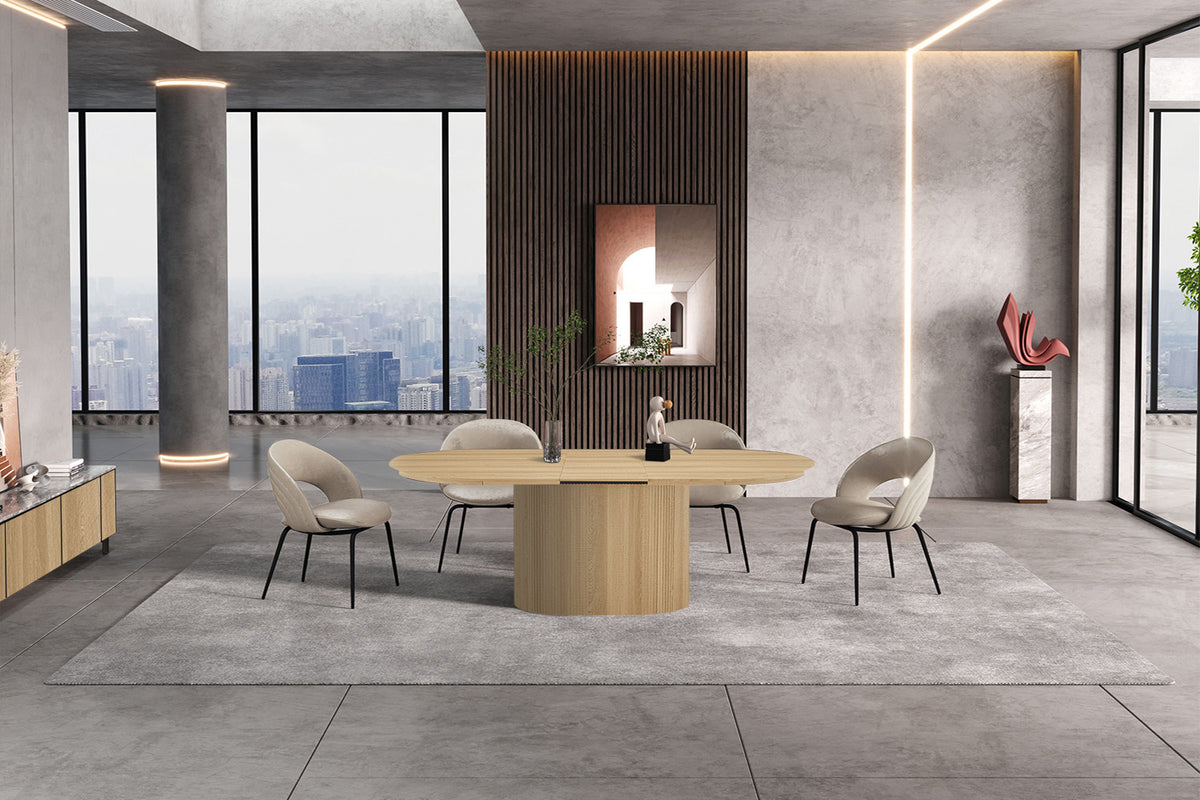 Table Extensible Lagos 180-220 cm Ovale Décor Chêne Naturel - vue 2
