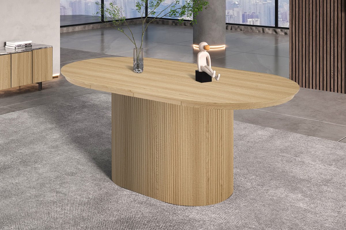 Table Extensible Lagos 180-220 cm Ovale Décor Chêne Naturel - vue 4
