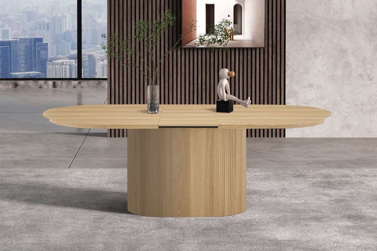 Table Extensible Lagos 180-220 cm Ovale Décor Chêne Naturel - vue 5