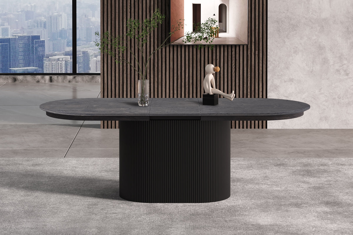 Table extensible Lagos 180-220 cm Ovale Décor Brun foncé