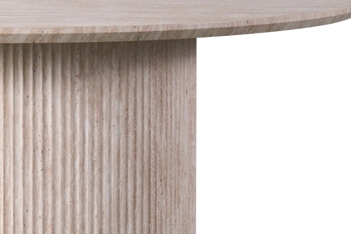 Table Lagos 120 cm Ronde effet travertin Beige