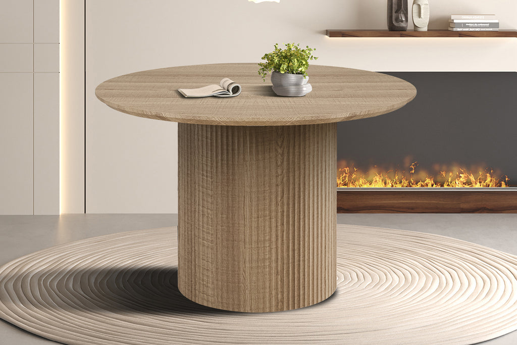 Table Lagos 120 cm Ronde effet chêne Naturel