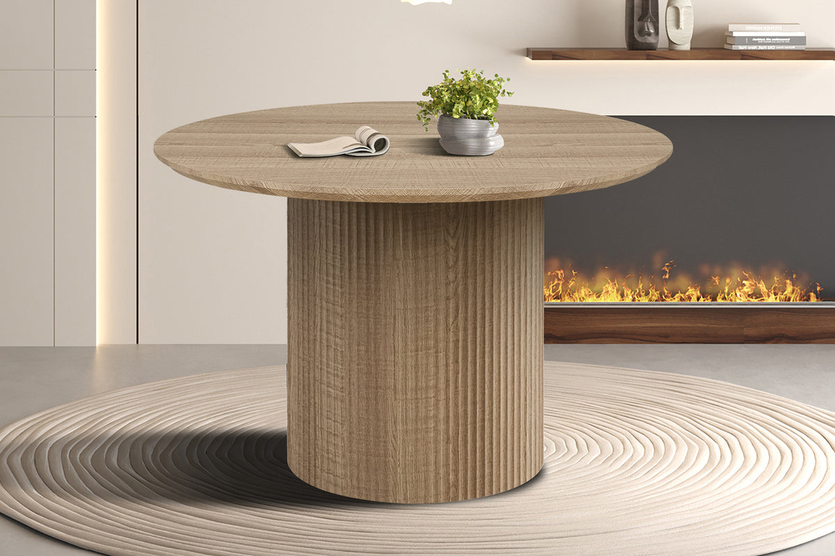 Table Lagos 120 cm Ronde effet chêne Naturel
