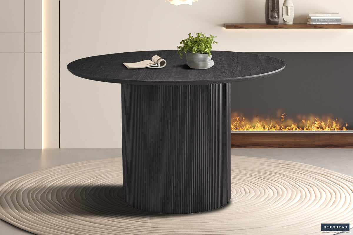Table Lagos 120 cm Ronde finition Brun foncé