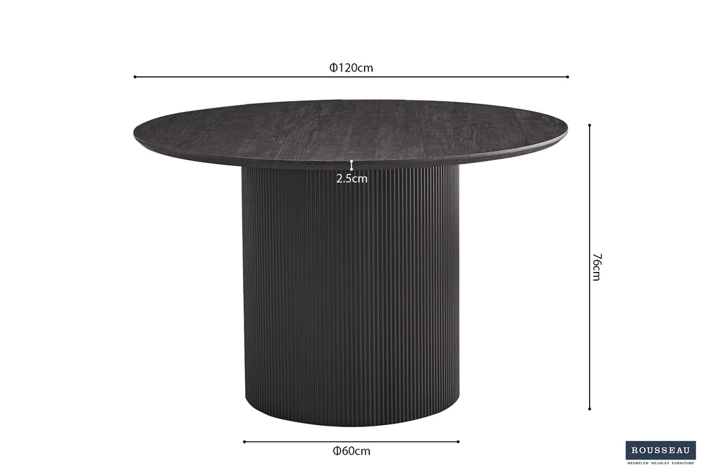 Table Lagos 120 cm Ronde finition Brun foncé