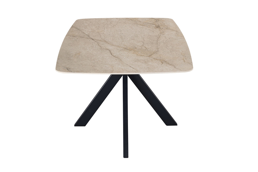 Table Apollo 200 cm ovale danoise pierre brillante Beige
