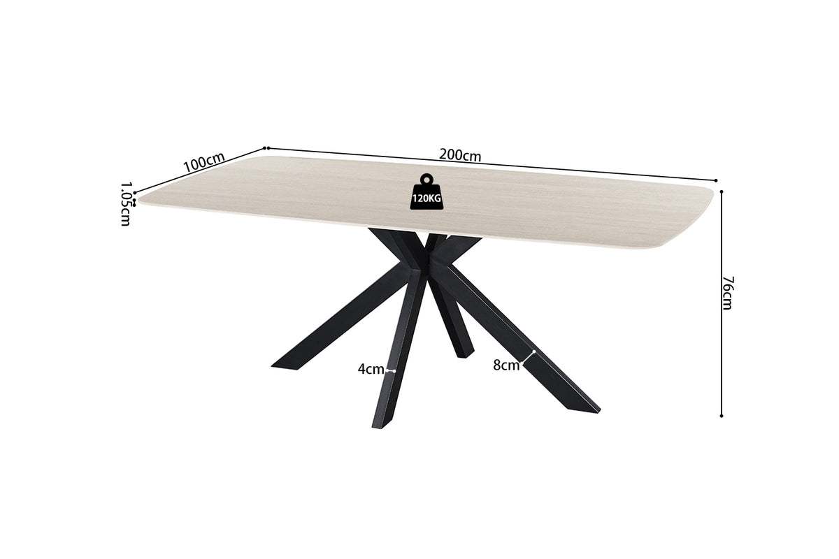 Table Apollo 200 cm ovale danoise Pierre Gris
