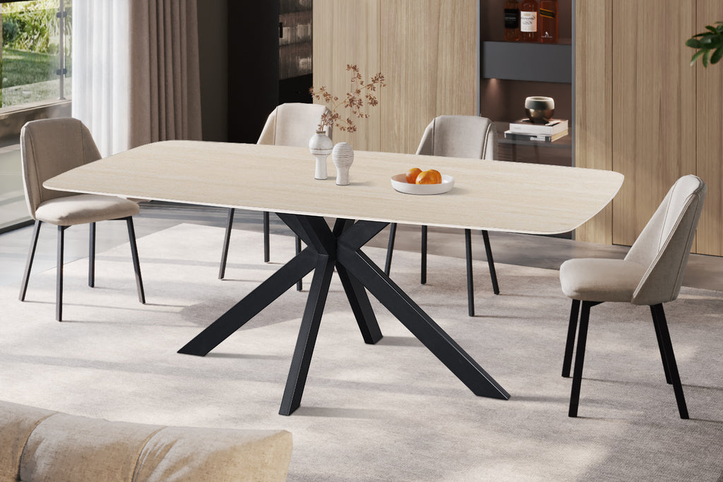 Table Apollo 200 cm ovale danoise Pierre Beige