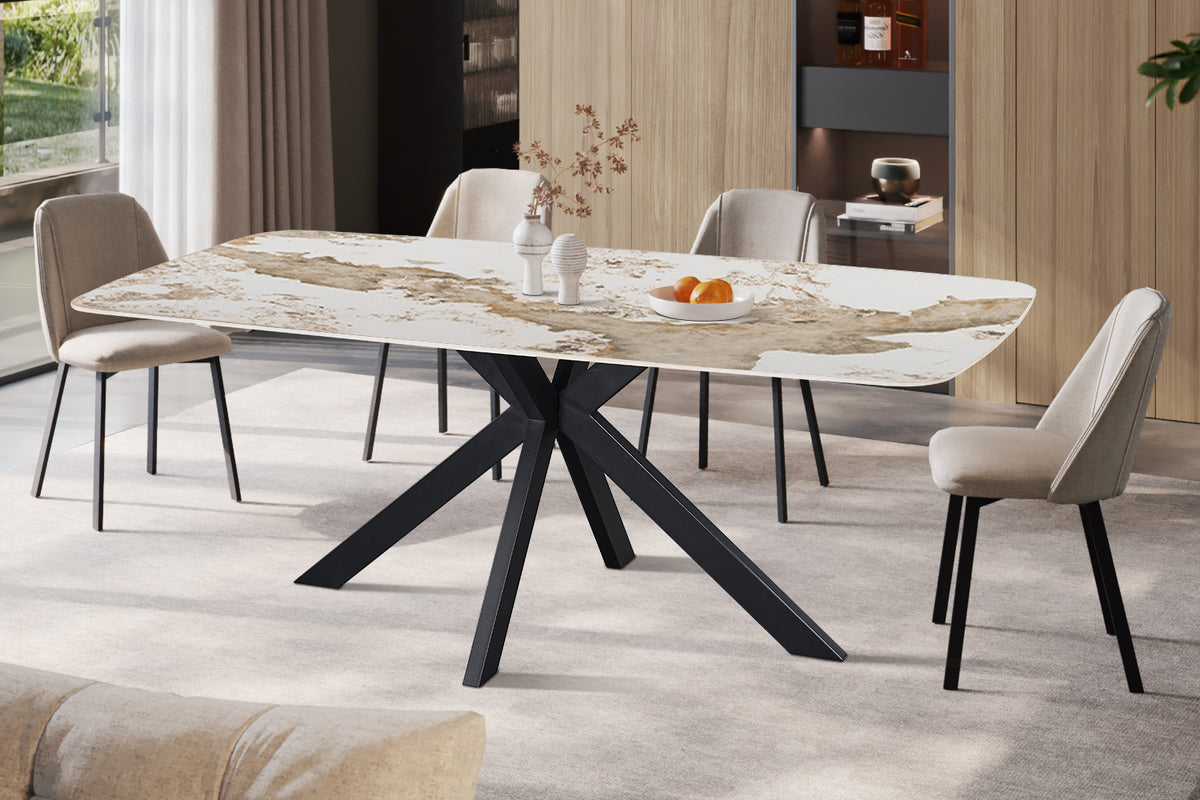 Table Apollo 200 cm ovale danoise pierre brillante