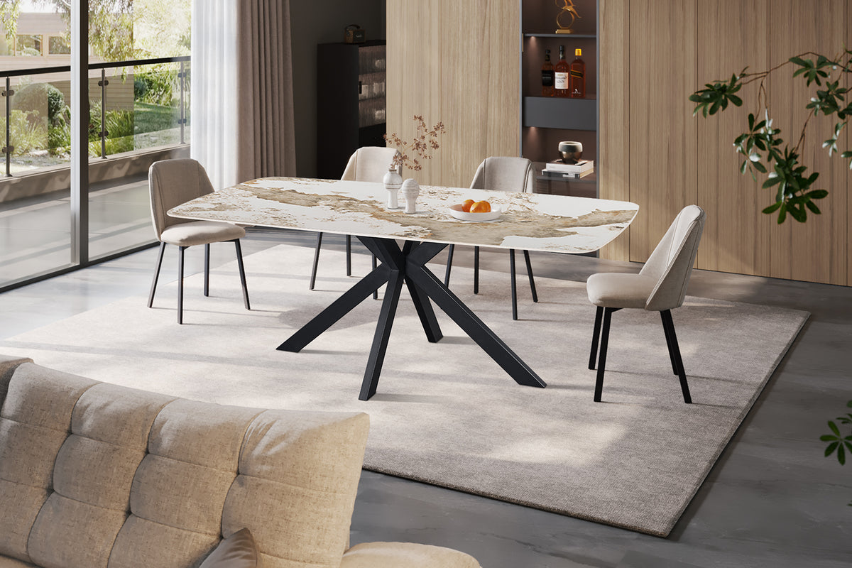 Table Apollo 200 cm ovale danoise pierre brillante