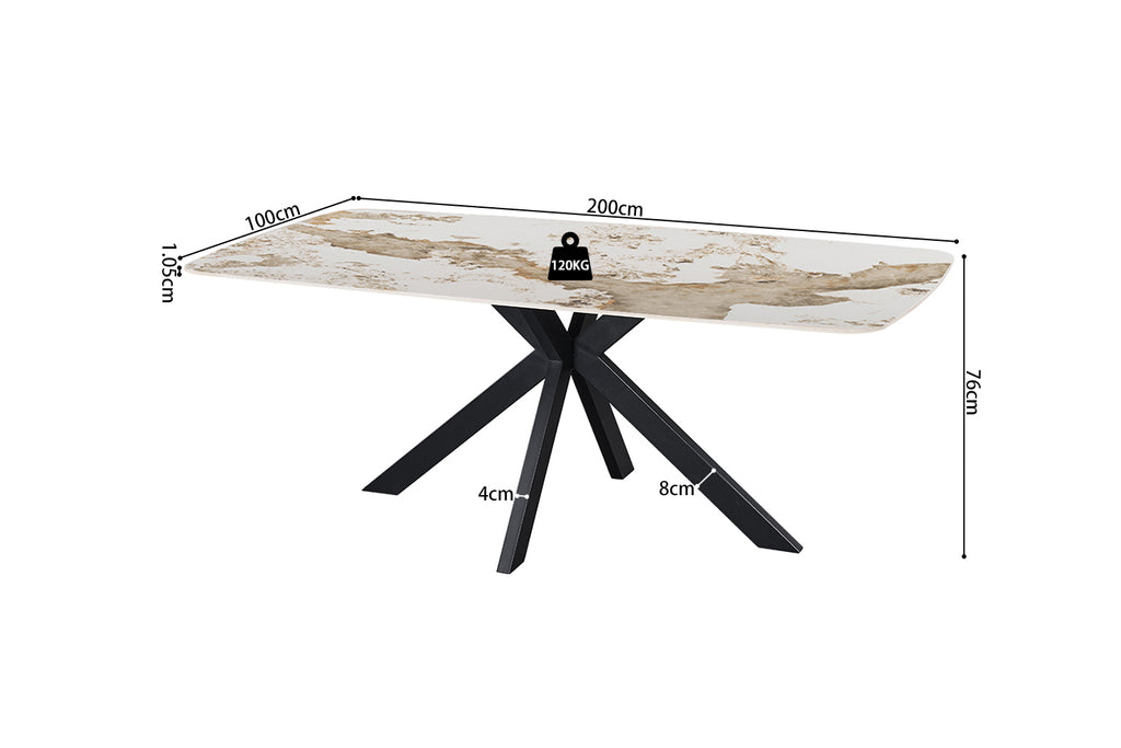 Table Apollo 200 cm ovale danoise pierre brillante