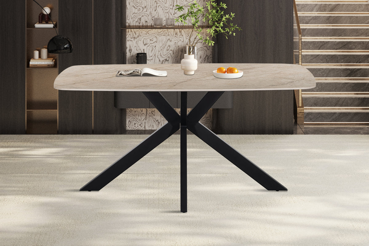 Table Apollo 160 cm ovale danoise Pierre Brillant Beige