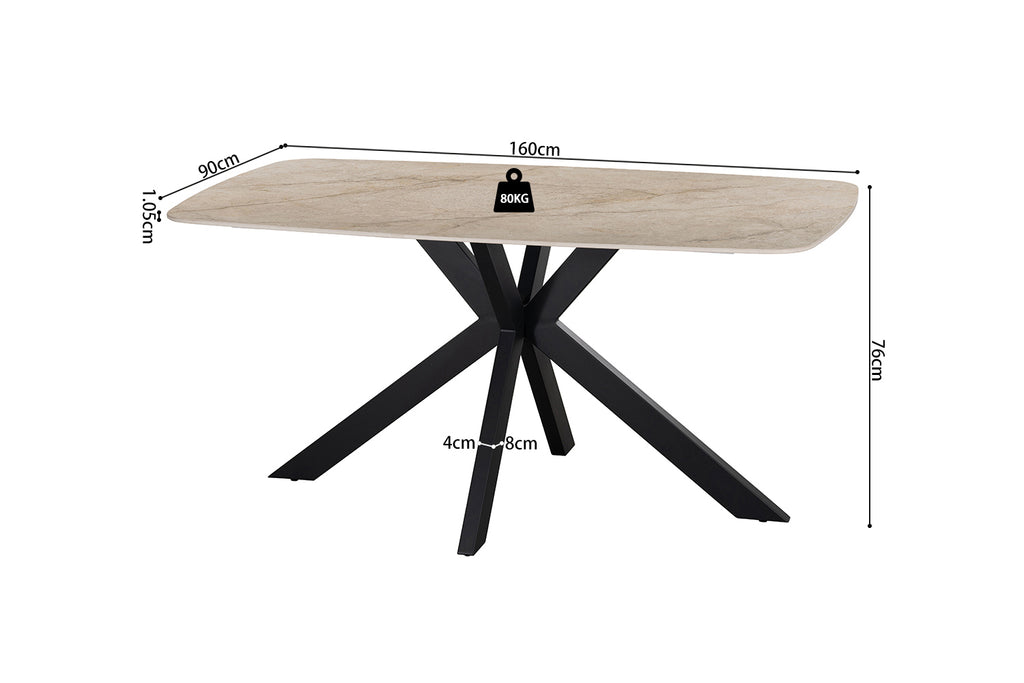 Table Apollo 160 cm ovale danoise Pierre Brillant Beige