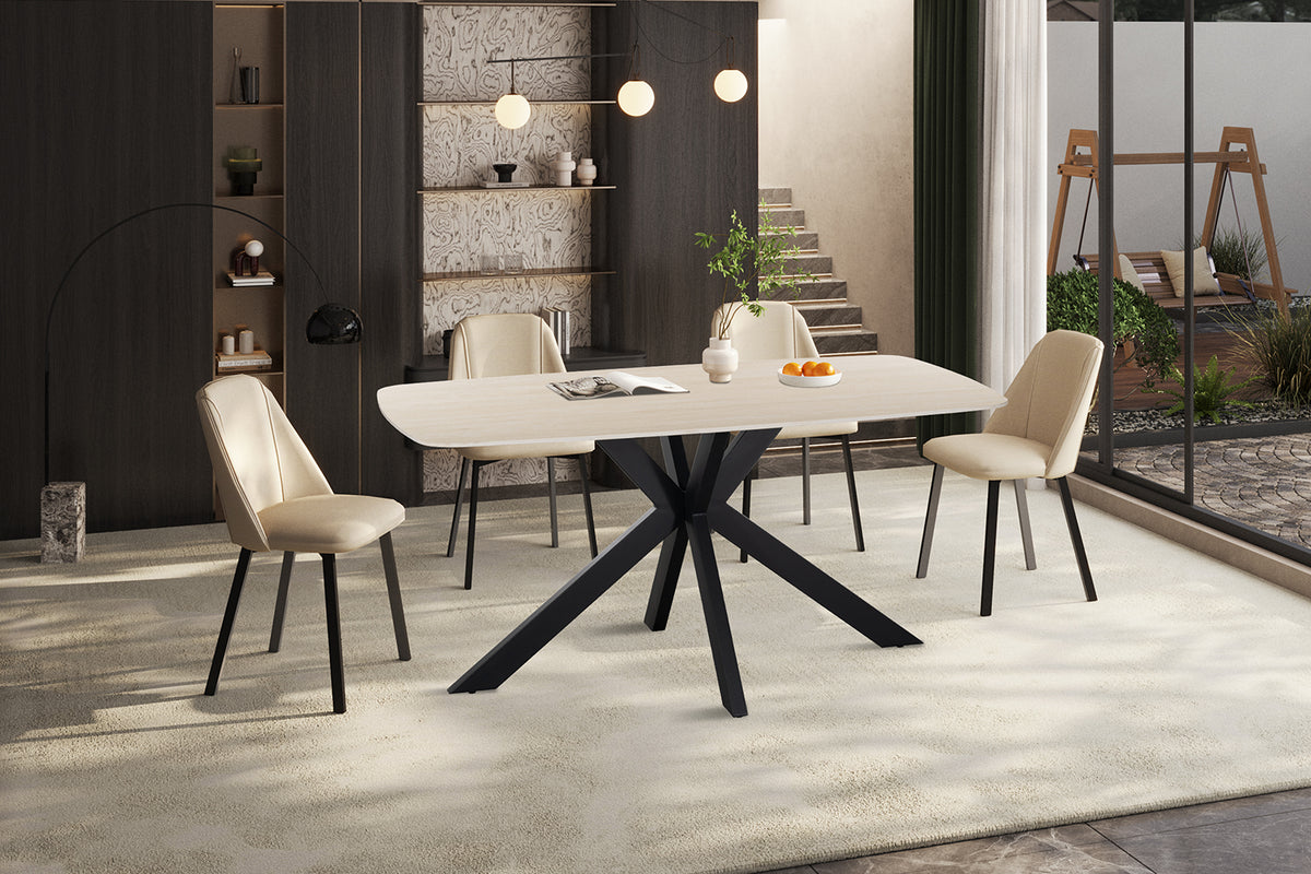 Table Apollo 160 cm ovale danoise Pierre beige