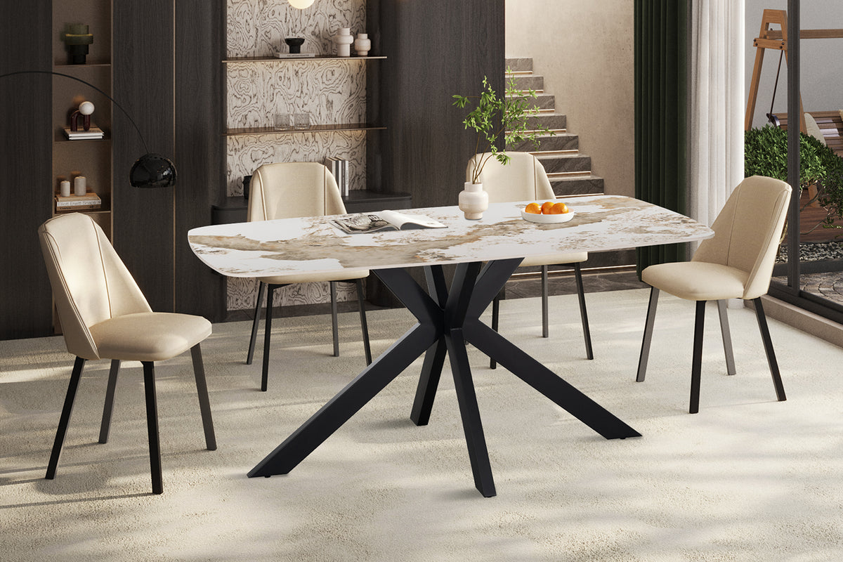 Table Apollo 160 cm ovale danoise pierre brillante
