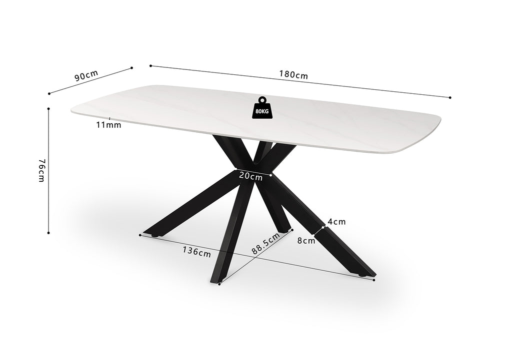 Table Apollo 180 cm ovale danoise Pierre Blanc