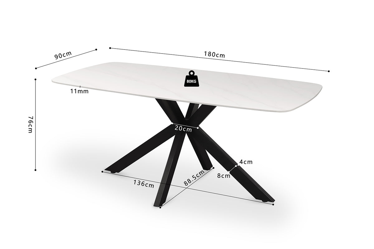 Table Apollo 180 cm ovale danoise Pierre Blanc