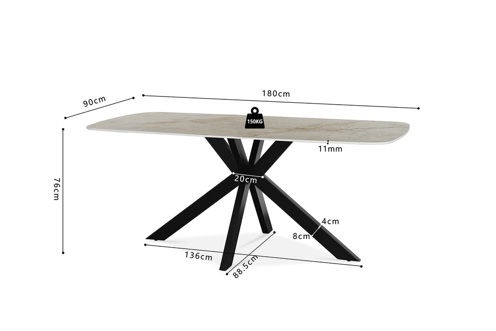 Table Apollo 180 cm ovale danoise Pierre Brillant Beige