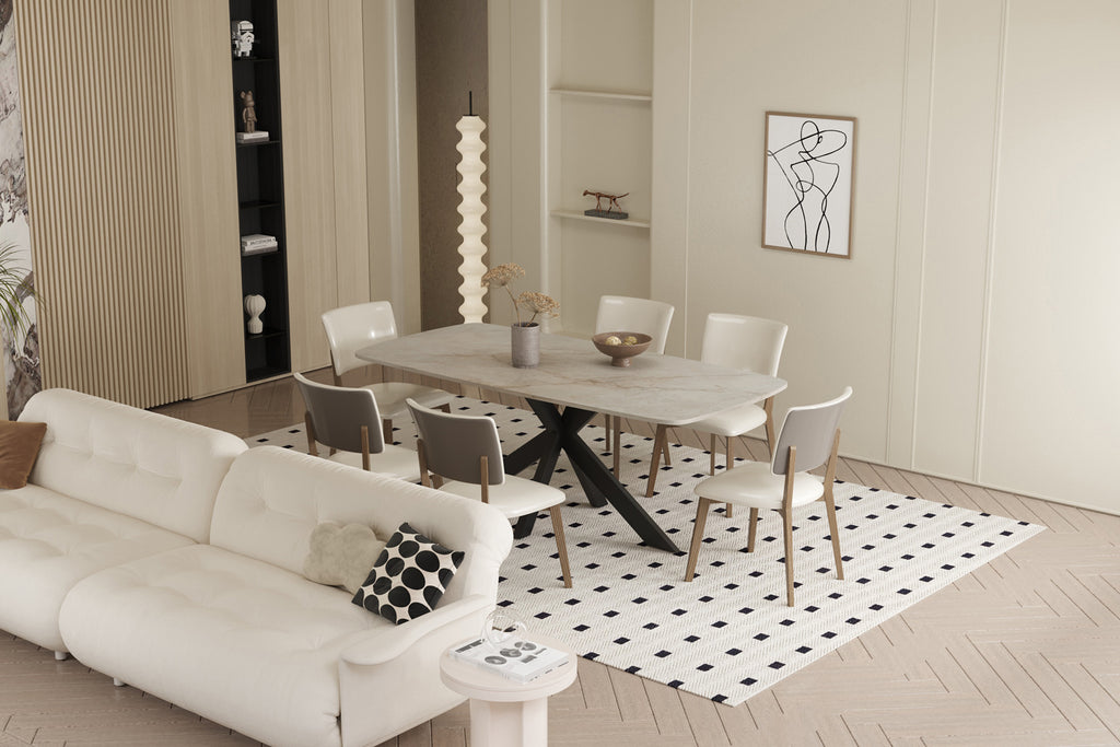 Table Apollo 180 cm ovale danoise Pierre Brillant Beige