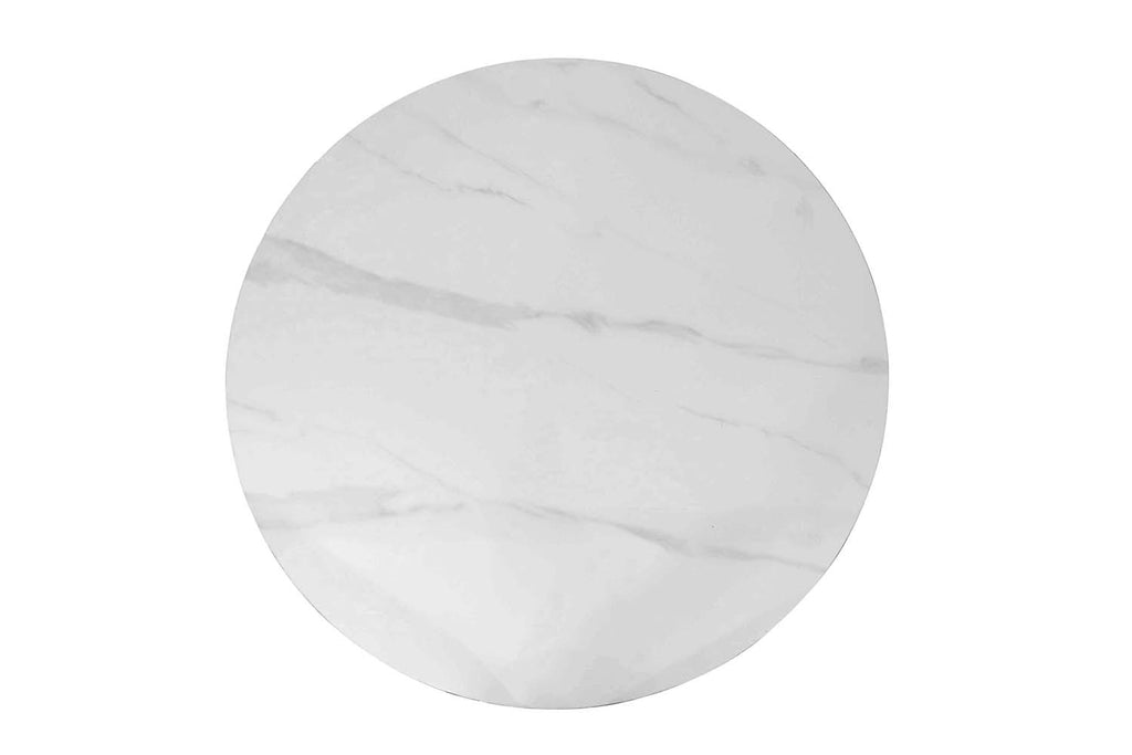 Table Apollo 110 cm pierre brillante Ronde Blanc