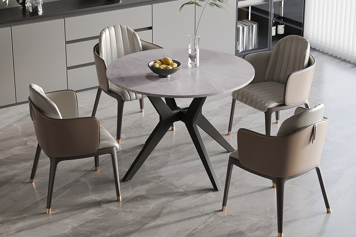 Table Apollo 110 cm Pierre Brillante Ronde Italian Gris