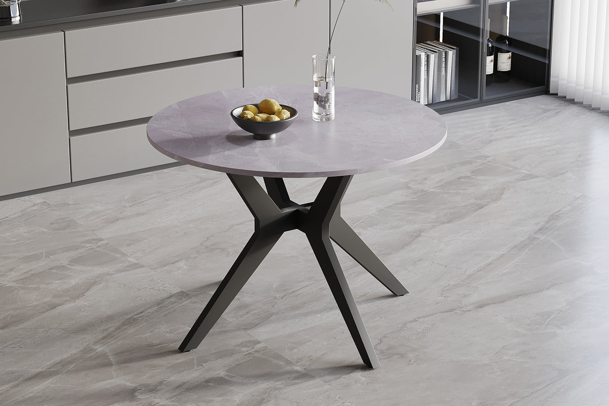 Table Apollo 110 cm pierre brillante Ronde Gris