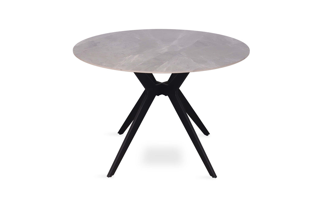 Table Apollo 110 cm pierre brillante Ronde Gris