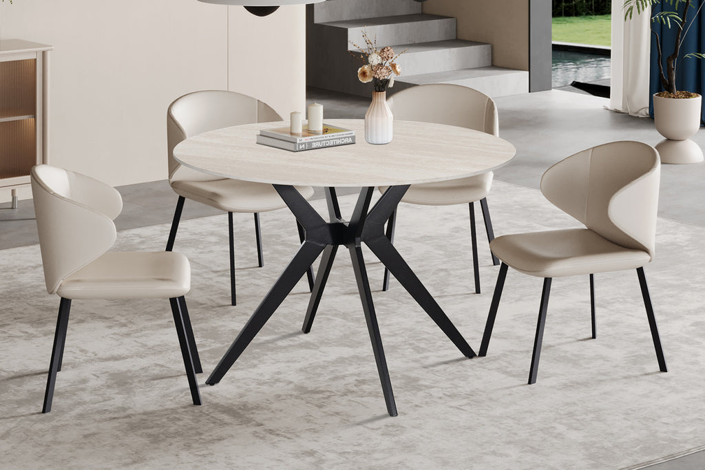 Table Apollo 110 cm Ronde Pierre Baroque Gris - vue 2