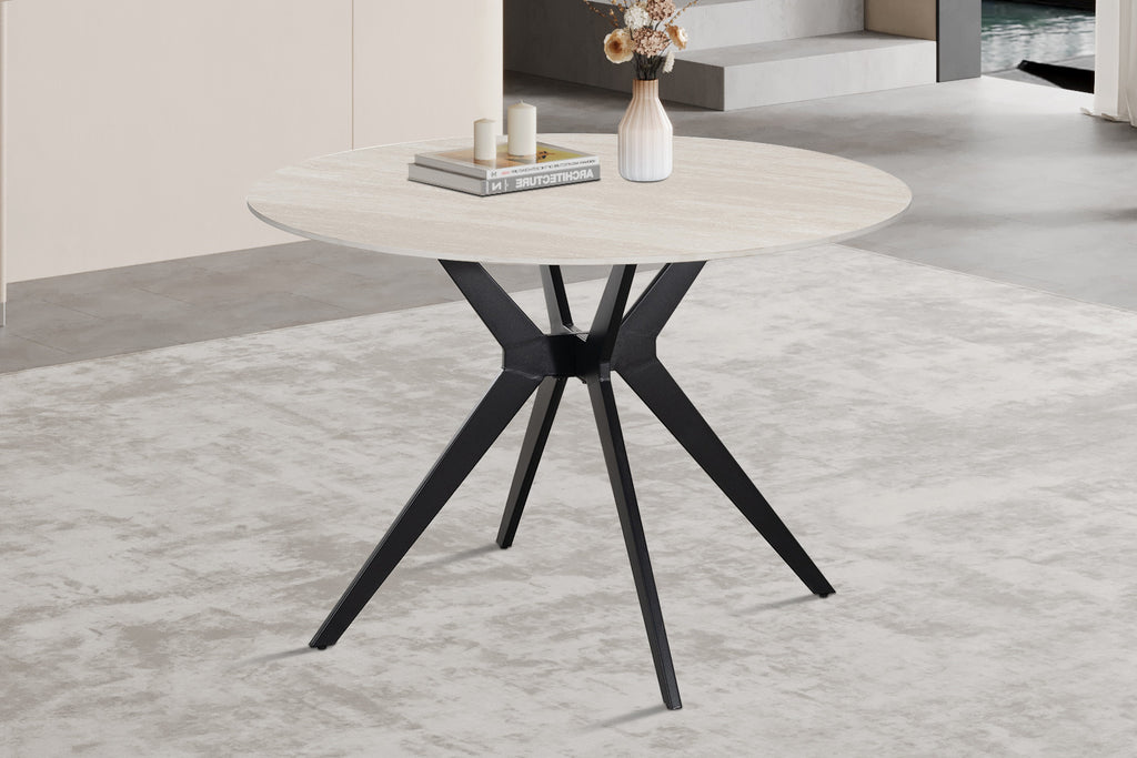Table Apollo 110 cm Ronde Pierre Baroque Gris - vue 3
