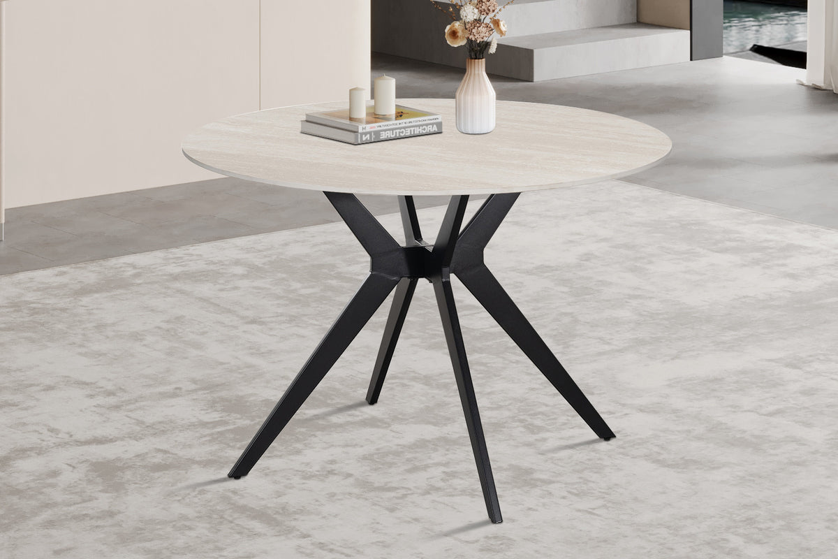 Table Apollo 110 cm Ronde Pierre Baroque Gris - vue 3
