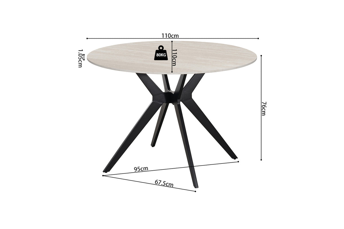Table Apollo 110 cm Ronde Pierre Baroque Gris - vue 7