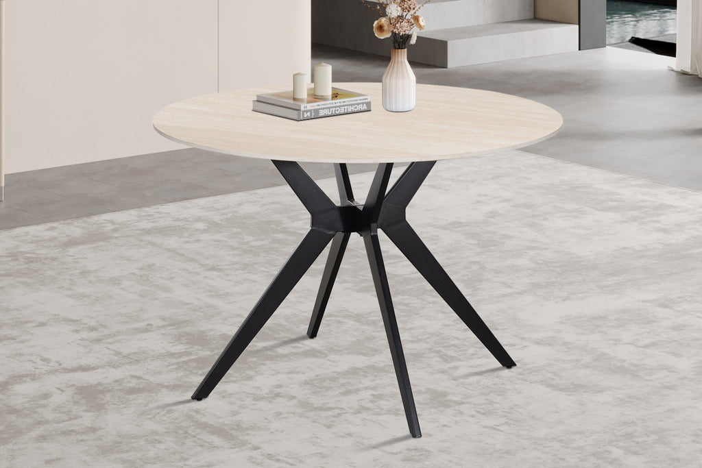 Table Apollo 110 cm Ronde Pierre Baroque Beige - vue 3