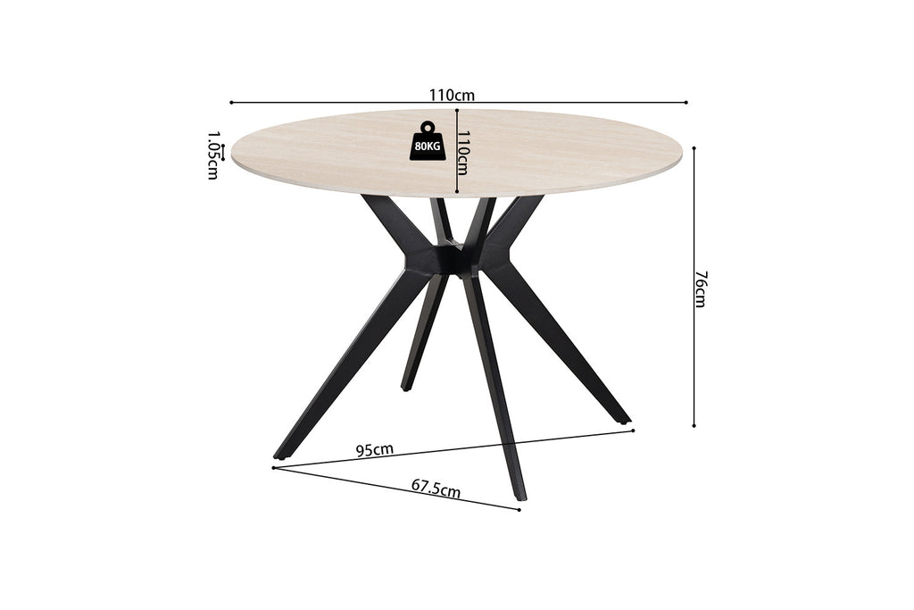 Table Apollo 110 cm Ronde Pierre Baroque Beige - vue 7