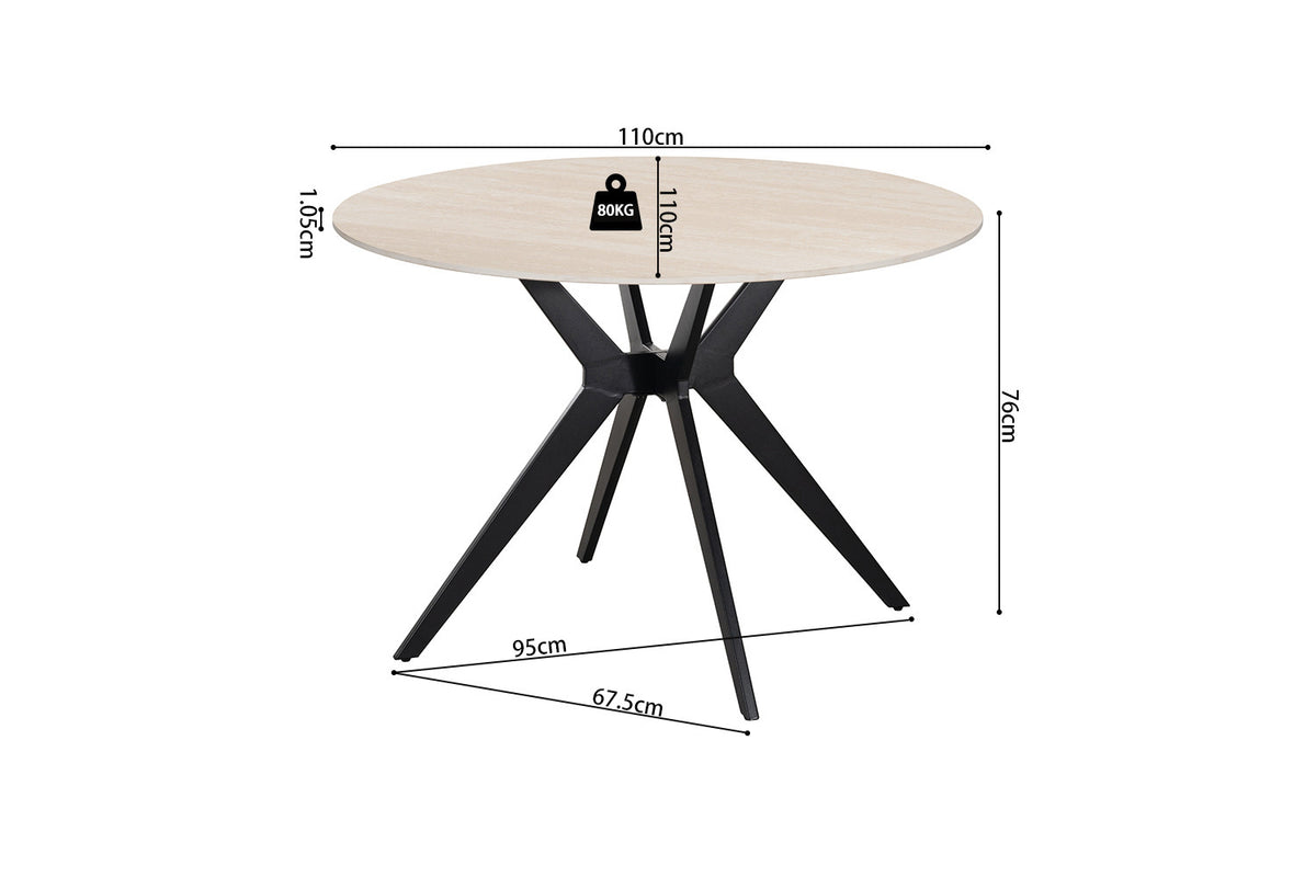 Table Apollo 110 cm Ronde Pierre Baroque Beige - vue 7