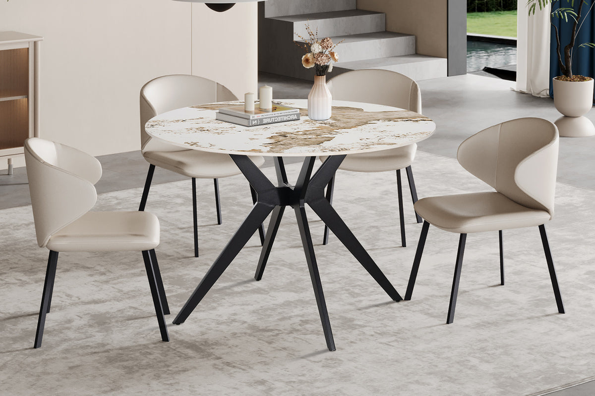Table Apollo 110 cm Ronde Pierre Brillante Pandora - vue 2