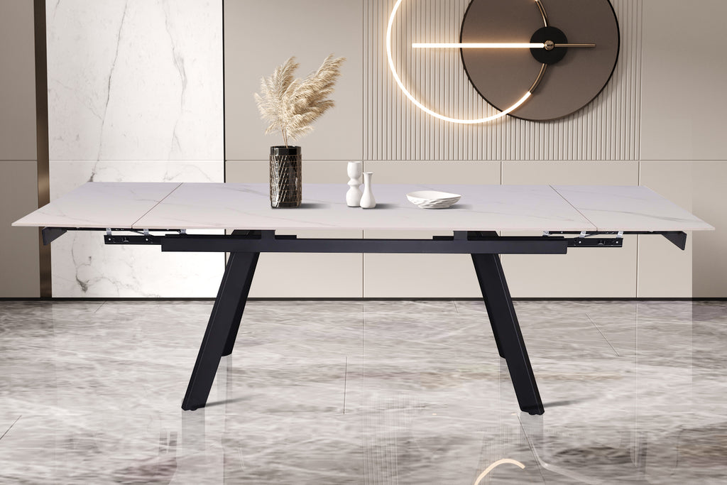 Table extensible Hera 160-240 cm Rectangulaire Pierre Blanc