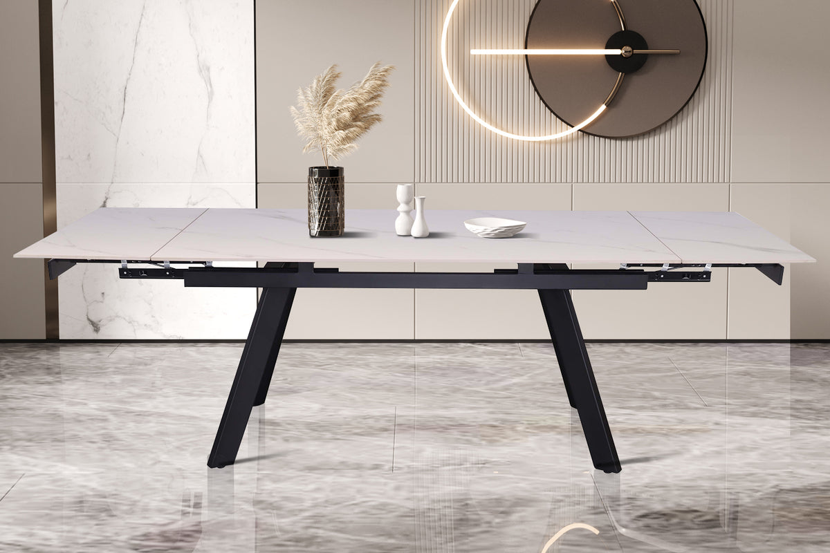 Table extensible Hera 160-240 cm Rectangulaire Pierre Blanc