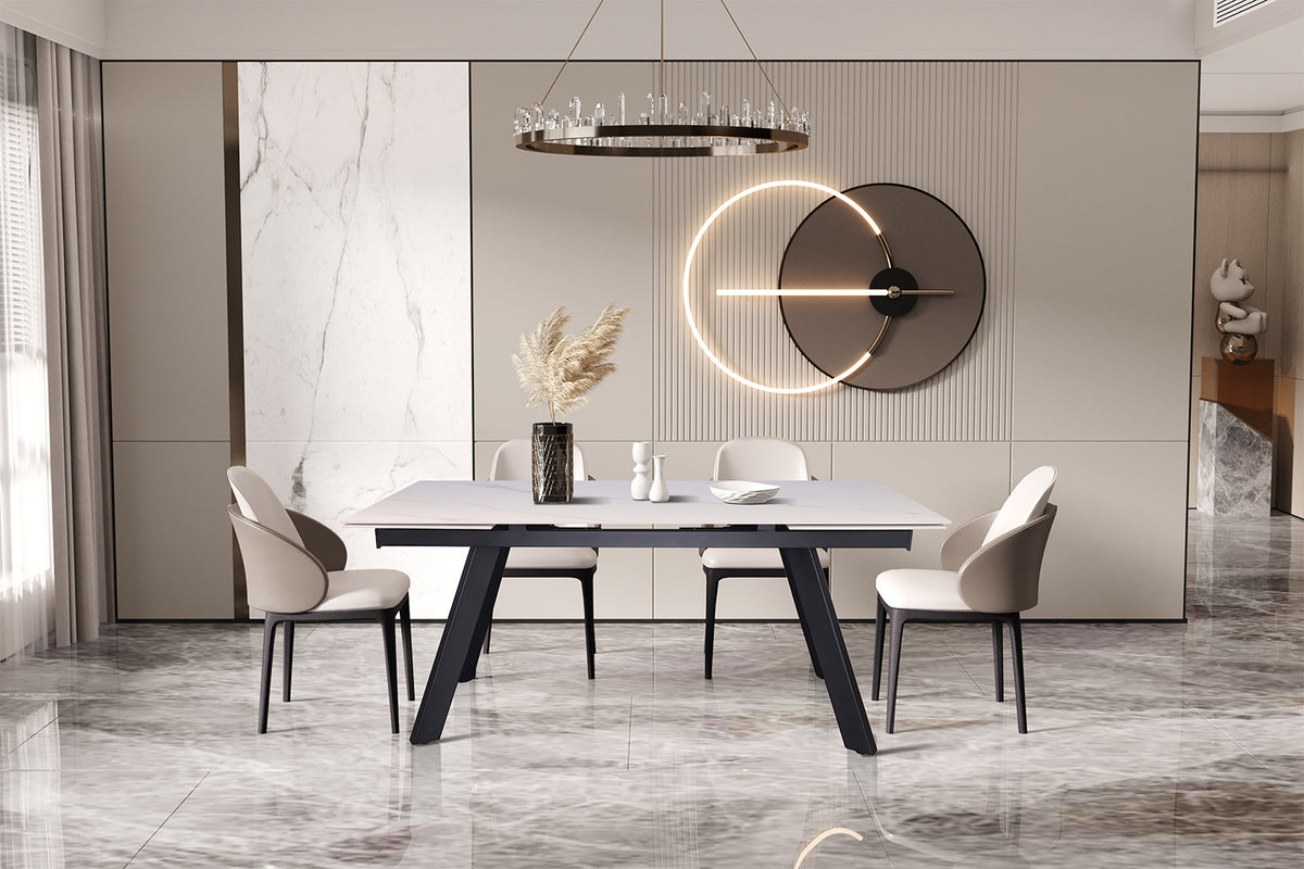 Table extensible Hera 160-240 cm Rectangulaire Pierre Blanc