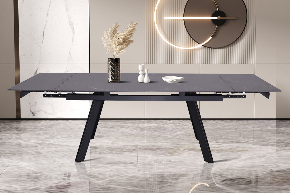 Table extensible Hera 160-240 cm Rectangulaire Pierre Noir
