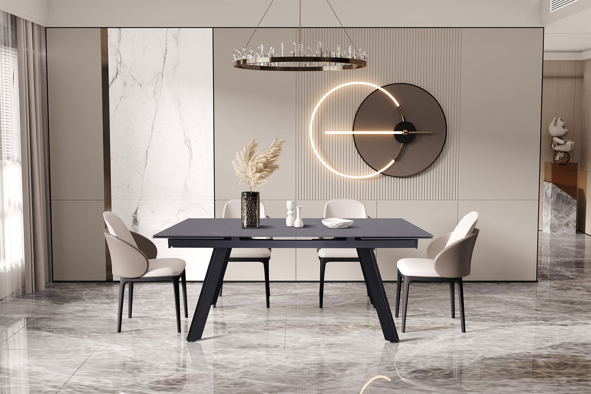 Table extensible Hera 160-240 cm Rectangulaire Pierre Noir