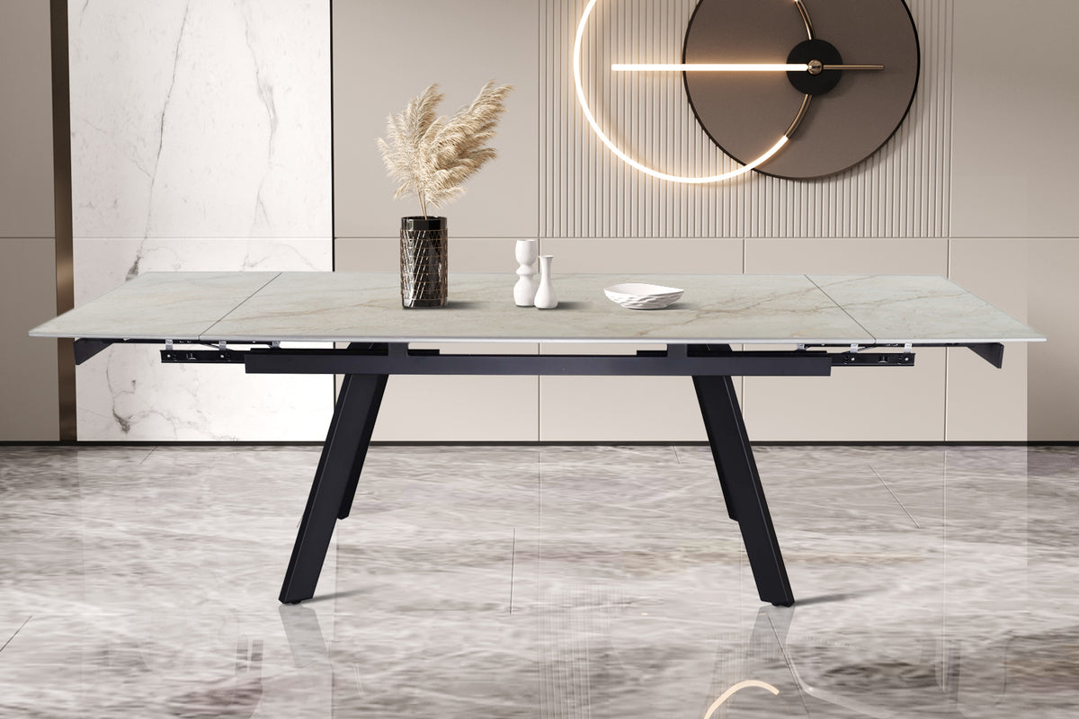 Table extensible Hera 160-240 cm Rectangulaire Brillant Beige