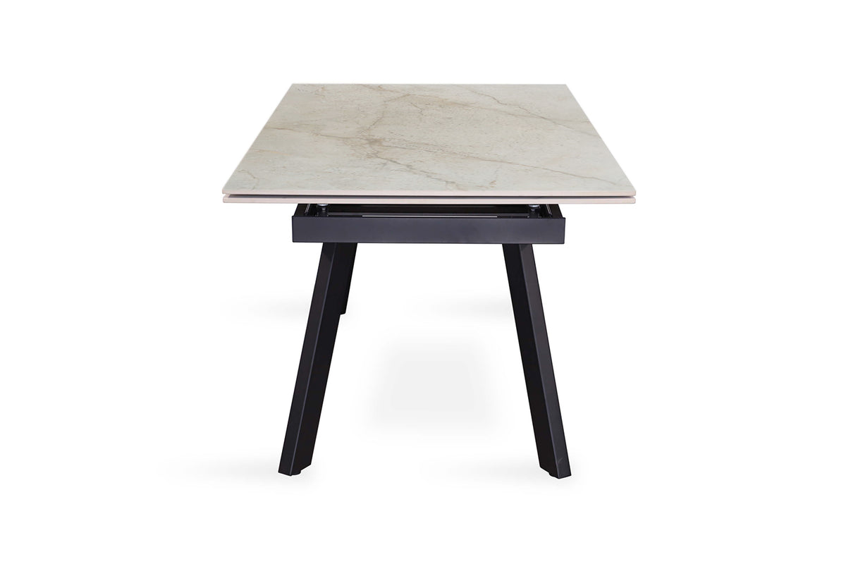 Table extensible Hera 160-240 cm Rectangulaire Brillant Beige