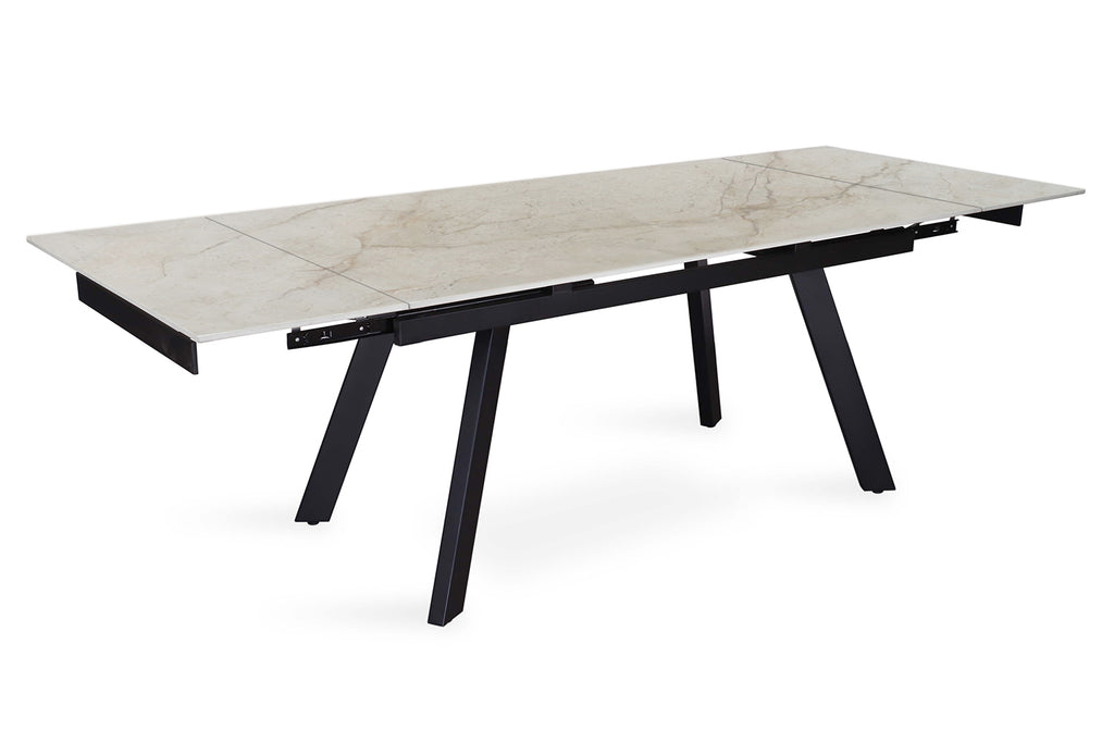 Table extensible Hera 160-240 cm Rectangulaire Brillant Beige