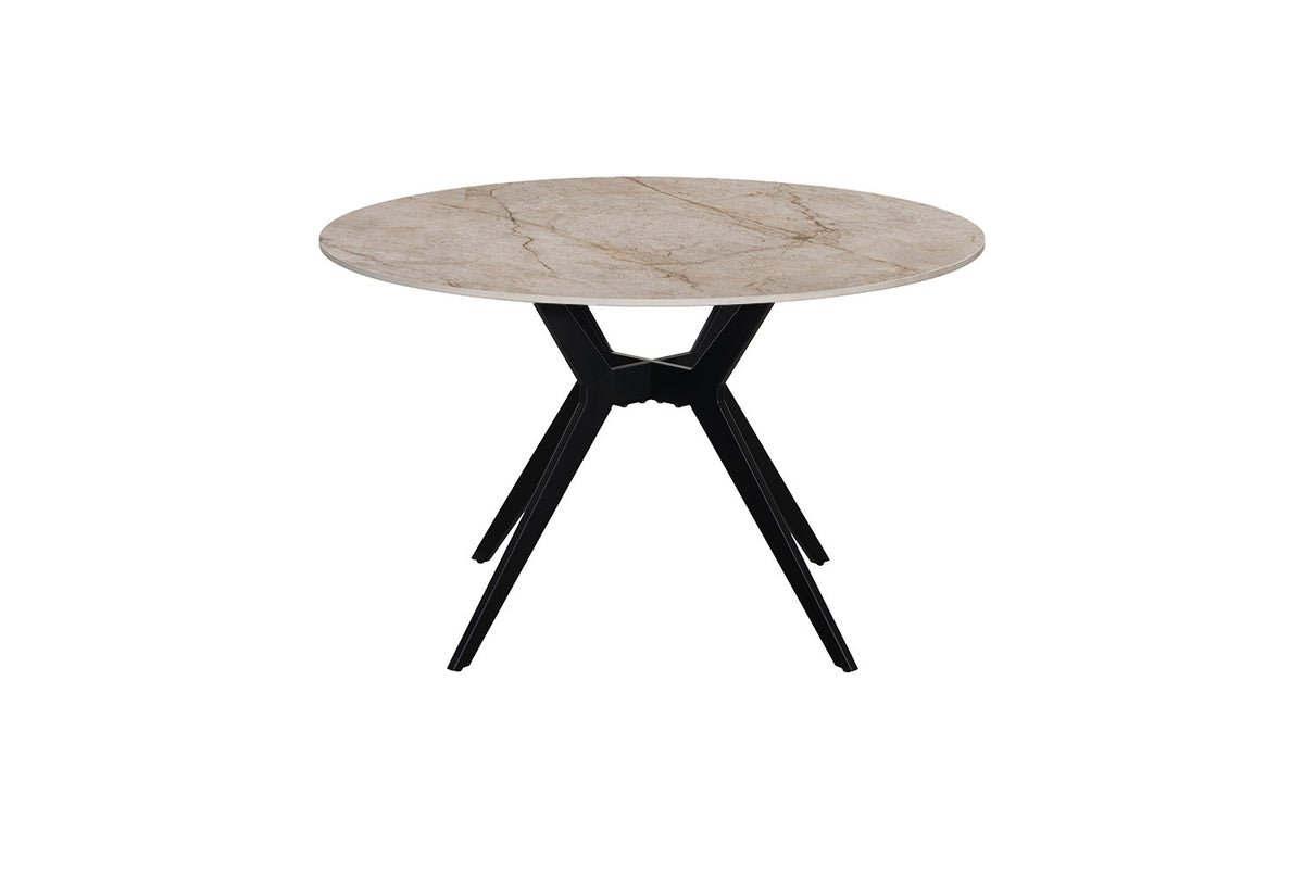 Table Apollo 120 cm Ronde Pierre Brillante Shakespaer Beige - vue 4