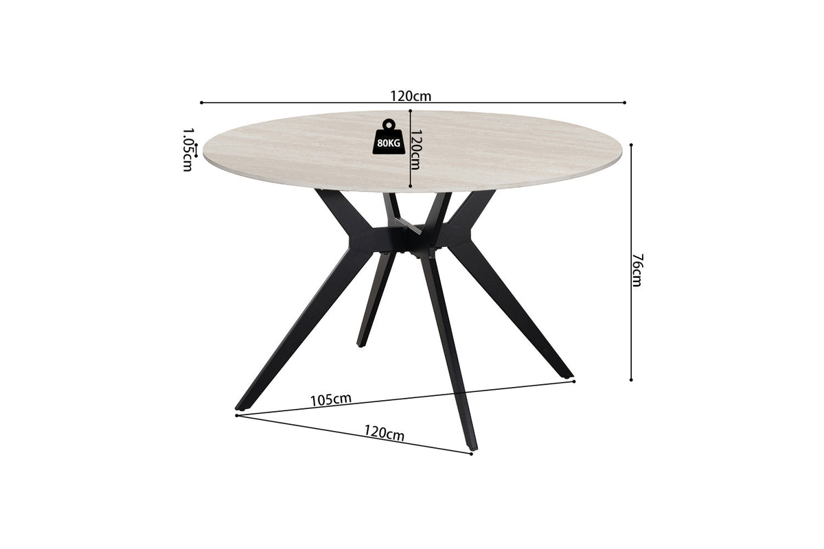 Table Apollo 120 cm Ronde Pierre Baroque Gris - vue 7