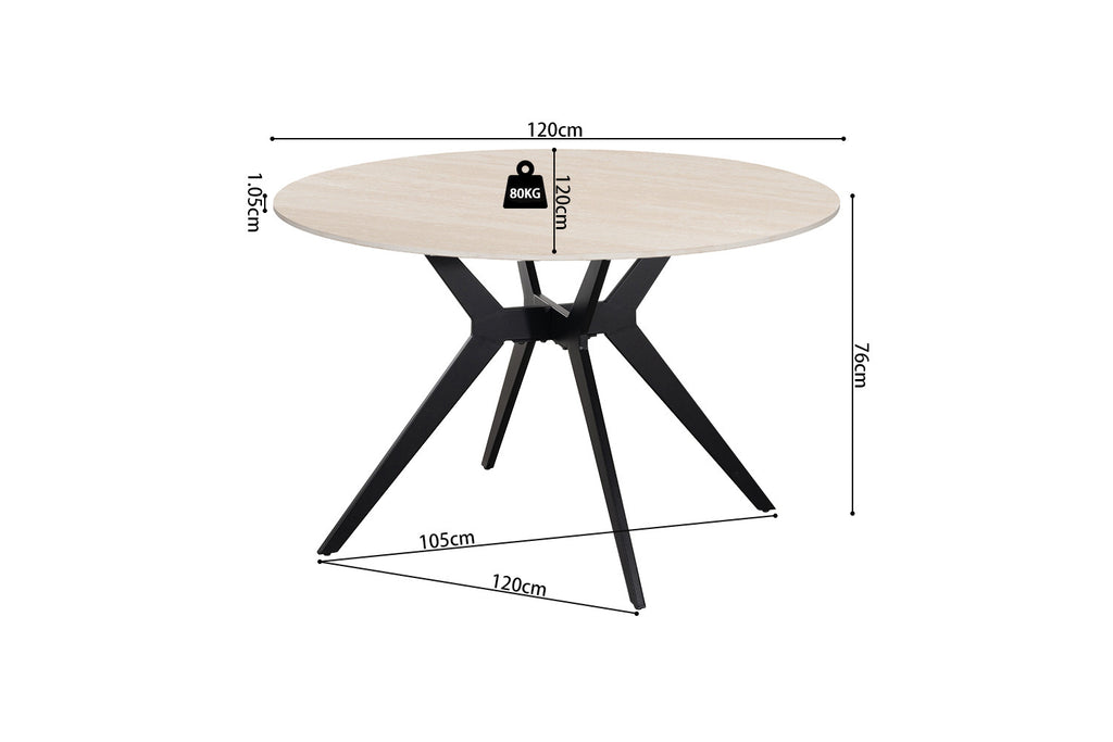 Table Apollo 120 cm Ronde Pierre Baroque Beige - vue 7