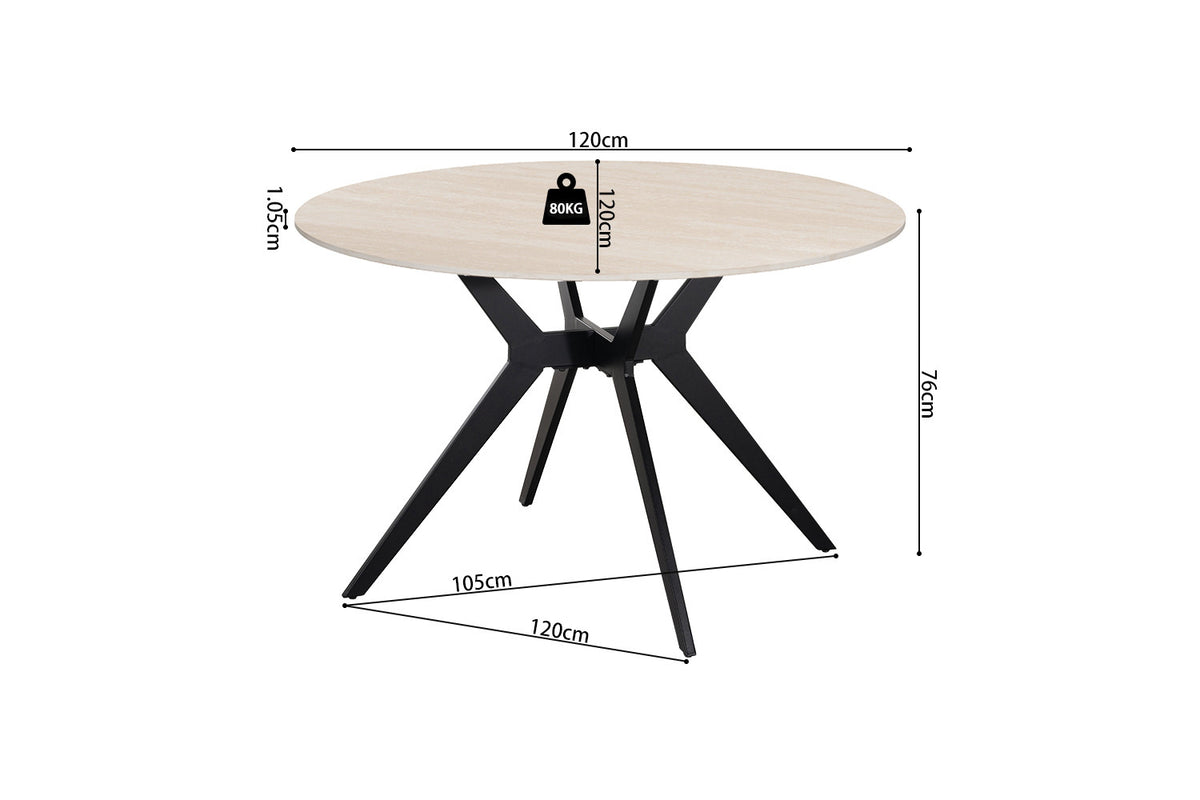 Table Apollo 120 cm Ronde Pierre Baroque Beige - vue 7