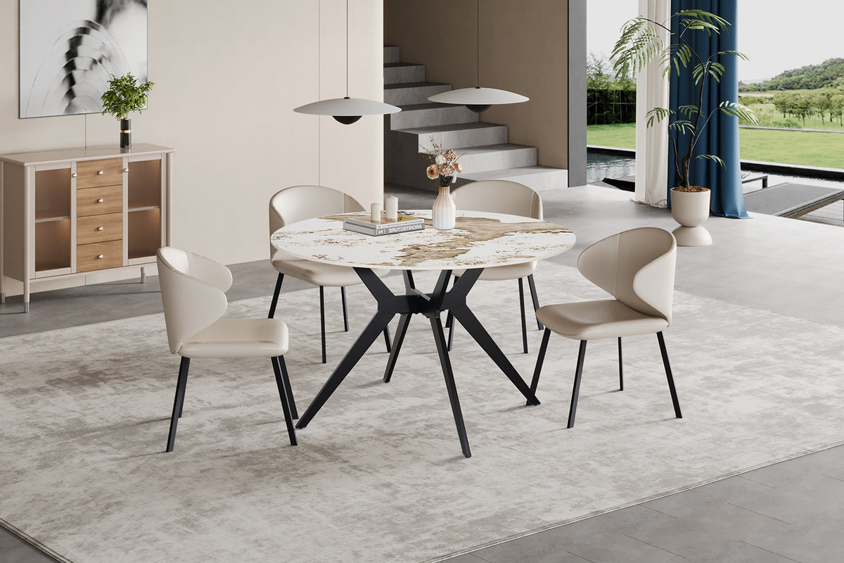 Table Apollo 120 cm Ronde Pierre Brillante Pandora