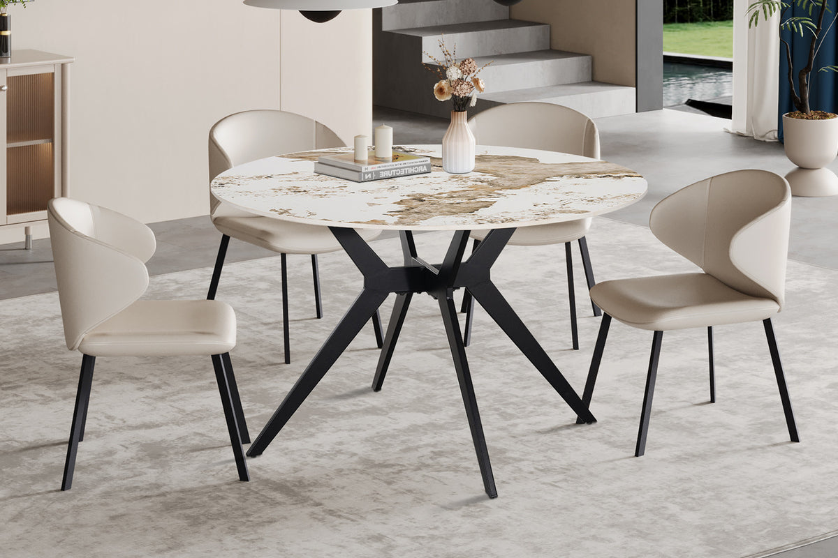 Table Apollo 120 cm Ronde Pierre Brillante Pandora - vue 2