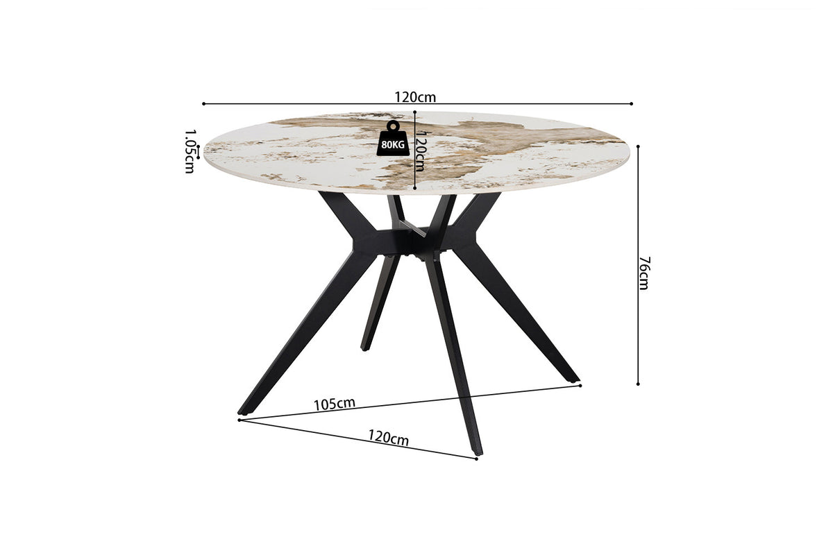 Table Apollo 120 cm Ronde Pierre Brillante Pandora - vue 7